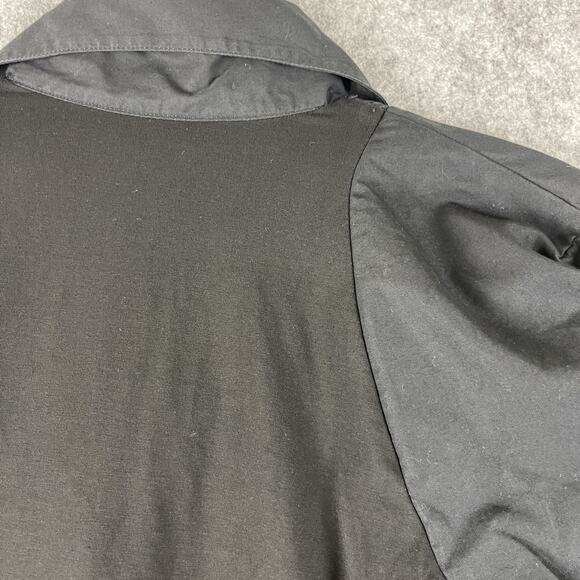 Anne Fontaine Top Womens 38 Black Blouse Pima Cotton Rhinestone Paneled Stretch - Picture 15 of 16